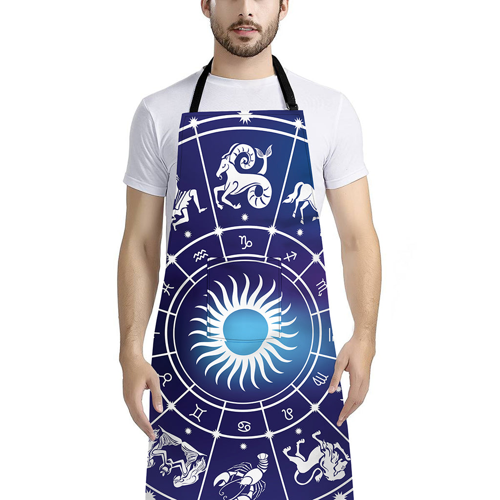 Zodiac Horoscopes Print Bib Apron With Pocket