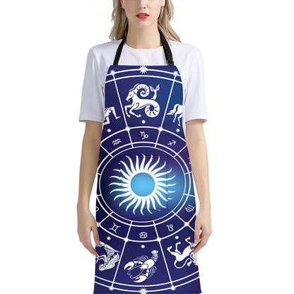 Zodiac Horoscopes Print Bib Apron With Pocket