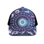Zodiac Horoscopes Print Black Mesh Trucker Cap