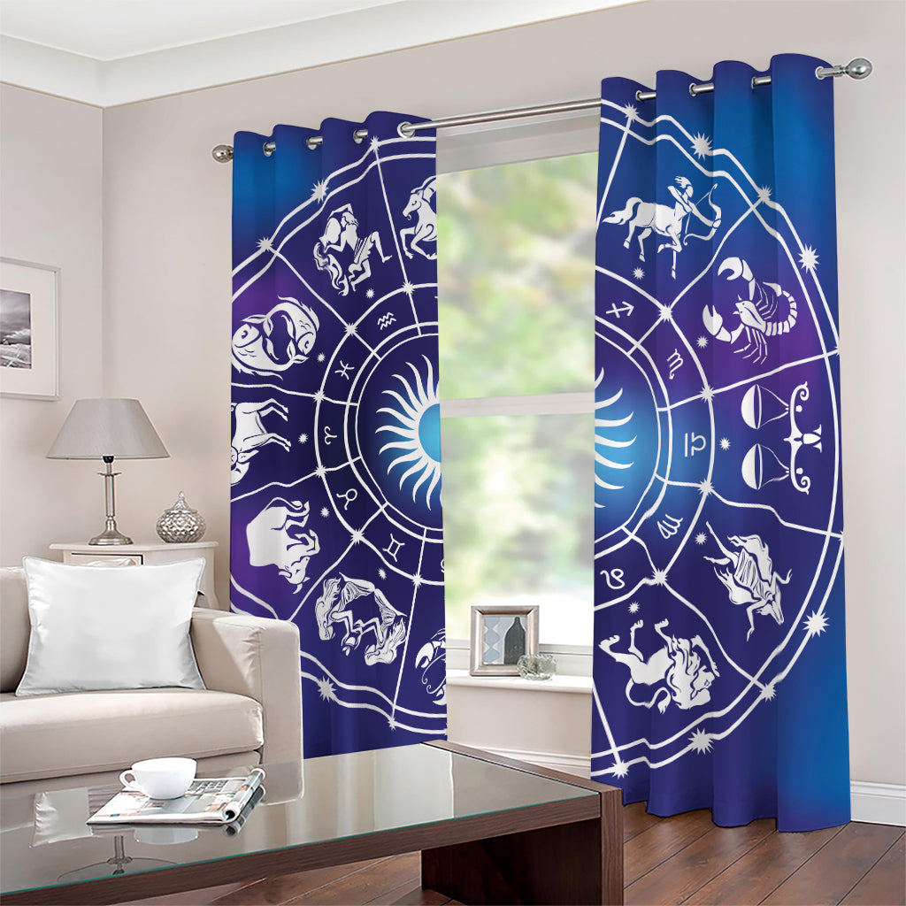 Zodiac Horoscopes Print Blackout Grommet Curtains