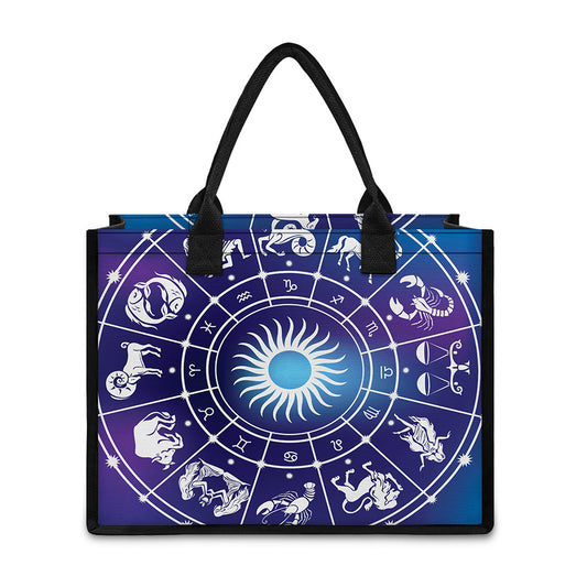 Zodiac Horoscopes Print Canvas Tote Bag