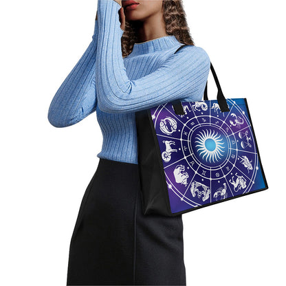 Zodiac Horoscopes Print Canvas Tote Bag