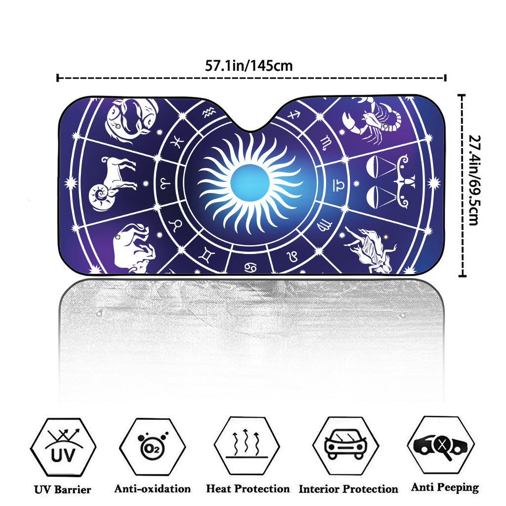 Zodiac Horoscopes Print Car Windshield Sun Shade