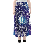 Zodiac Horoscopes Print Chiffon Maxi Skirt