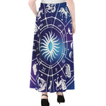 Zodiac Horoscopes Print Chiffon Maxi Skirt