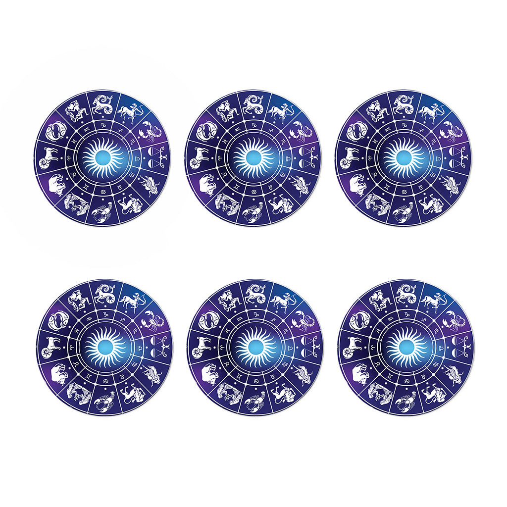 Zodiac Horoscopes Print Coaster Set