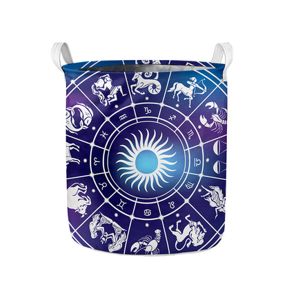 Zodiac Horoscopes Print Collapsible Laundry Basket