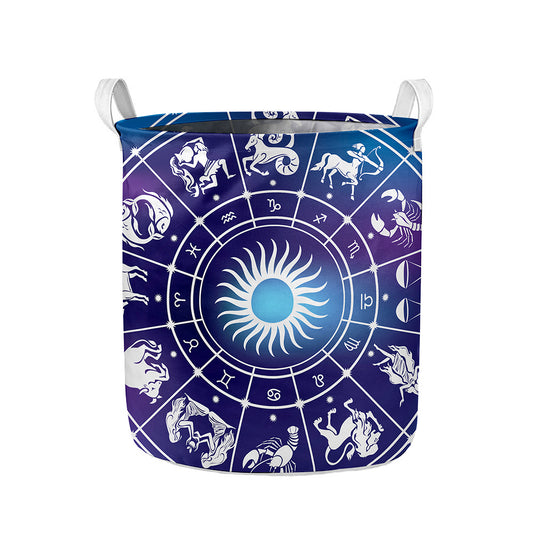 Zodiac Horoscopes Print Collapsible Laundry Basket