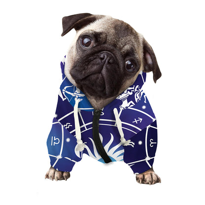 Zodiac Horoscopes Print Dog Zip Up Hoodie
