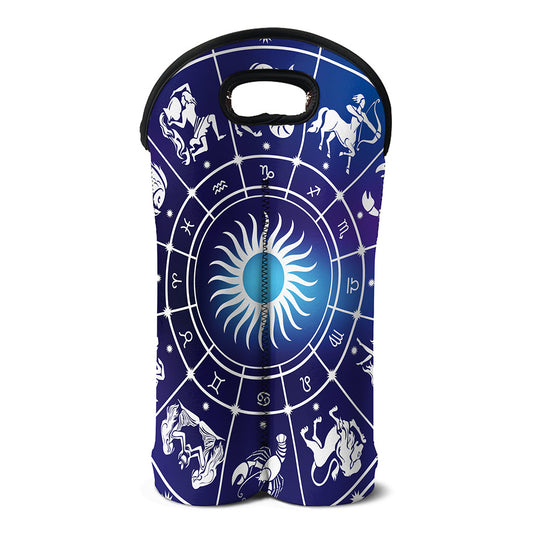 Zodiac Horoscopes Print Double Neoprene Wine Tote