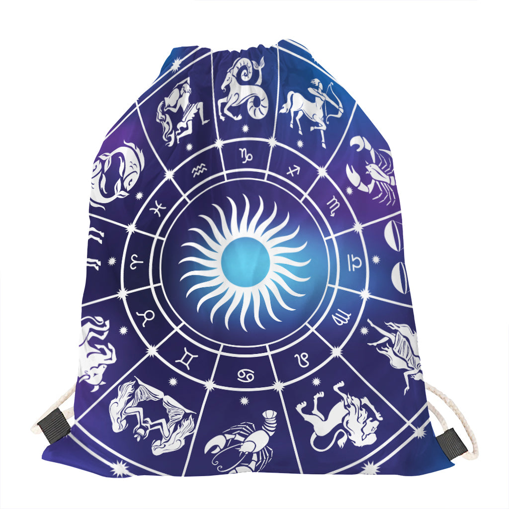 Zodiac Horoscopes Print Drawstring Bag