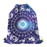Zodiac Horoscopes Print Drawstring Bag