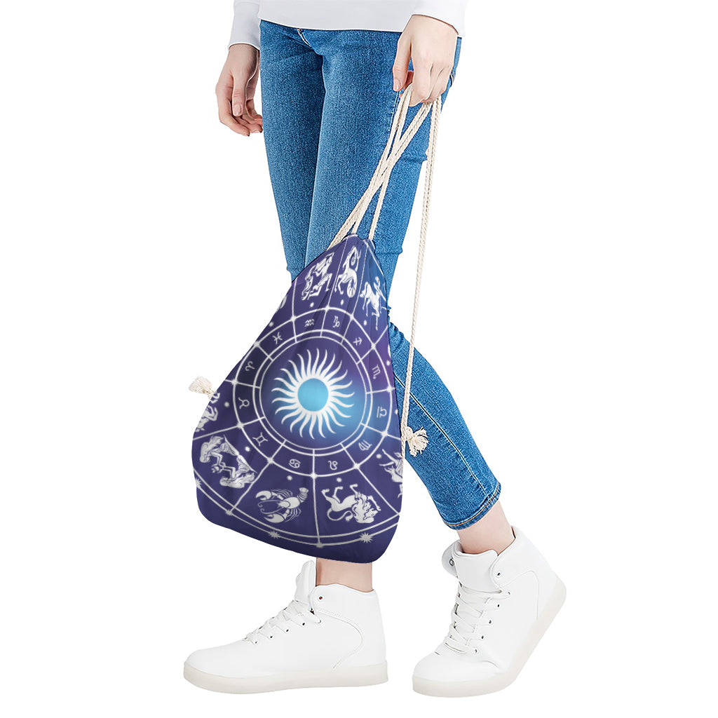 Zodiac Horoscopes Print Drawstring Bag