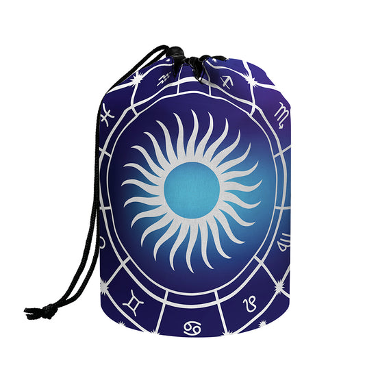 Zodiac Horoscopes Print Drawstring Makeup Bag