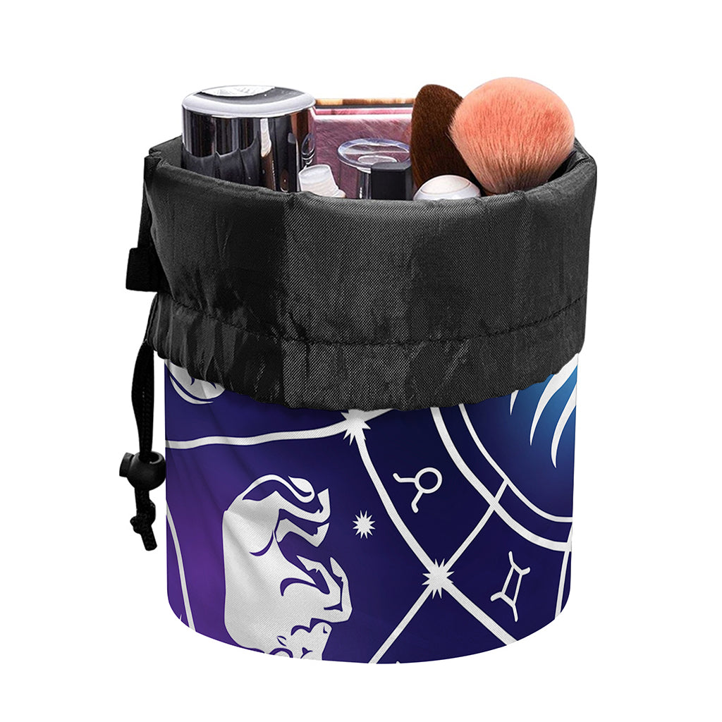 Zodiac Horoscopes Print Drawstring Makeup Bag
