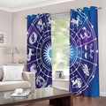 Zodiac Horoscopes Print Extra Wide Grommet Curtains