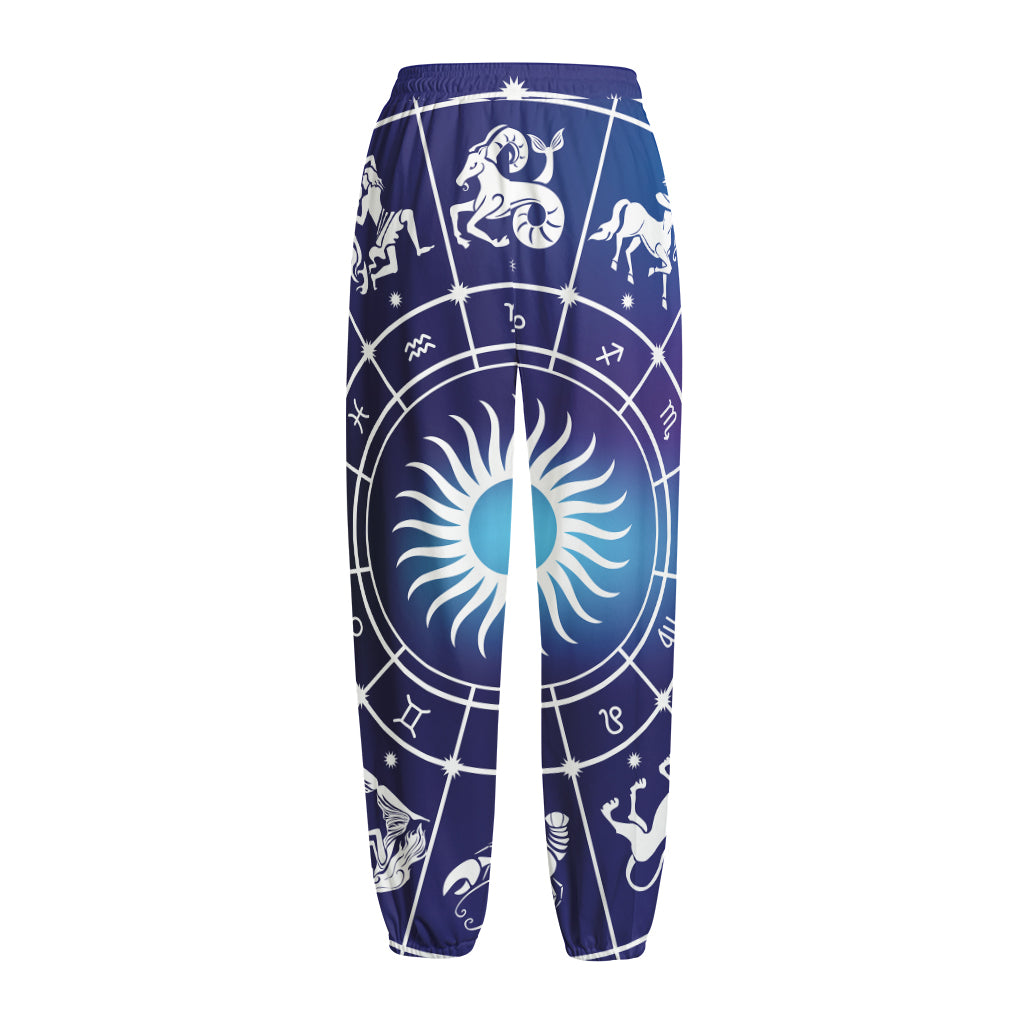 Zodiac Horoscopes Print Fleece Lined Knit Pants