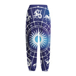 Zodiac Horoscopes Print Fleece Lined Knit Pants