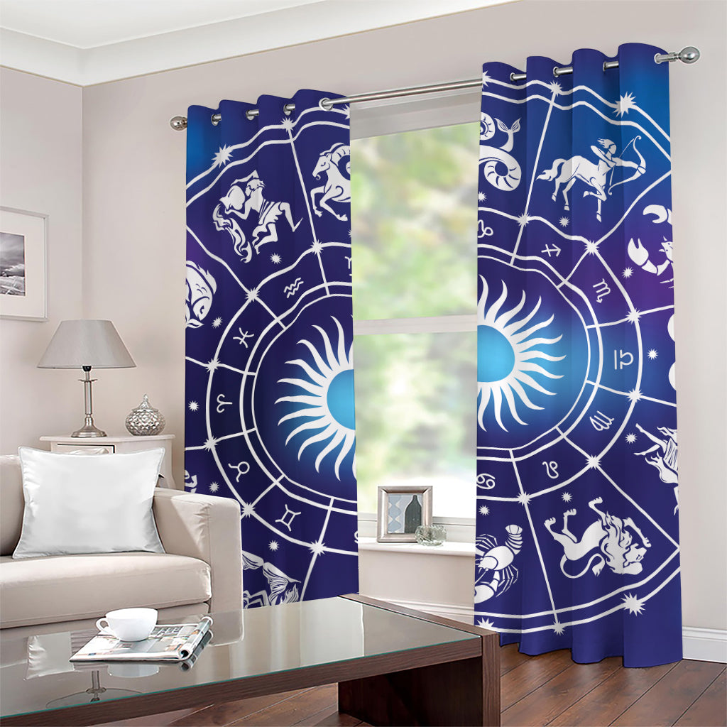 Zodiac Horoscopes Print Grommet Curtains