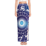 Zodiac Horoscopes Print High Slit Maxi Skirt
