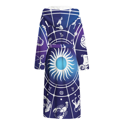 Zodiac Horoscopes Print Hooded Bathrobe