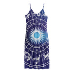 Zodiac Horoscopes Print Jersey Midi Cami Dress