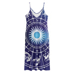 Zodiac Horoscopes Print Jersey Midi Cami Dress