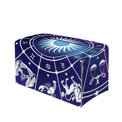 Zodiac Horoscopes Print Leather Tissue Box Cover