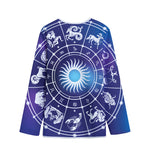 Zodiac Horoscopes Print Long Sleeve Short Coat