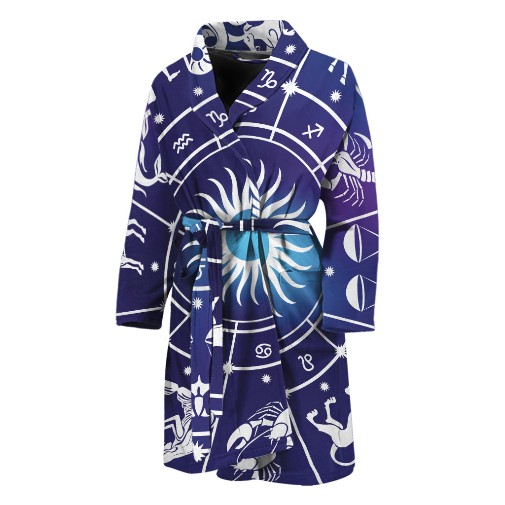 Zodiac Horoscopes Print Men's Bathrobe