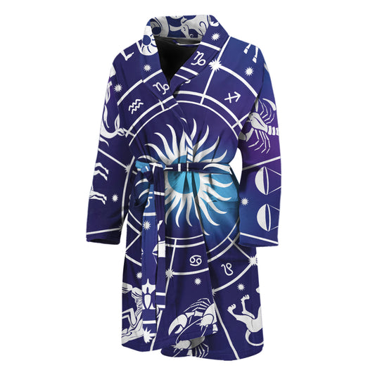 Zodiac Horoscopes Print Men's Bathrobe