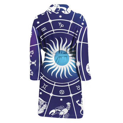 Zodiac Horoscopes Print Men's Bathrobe