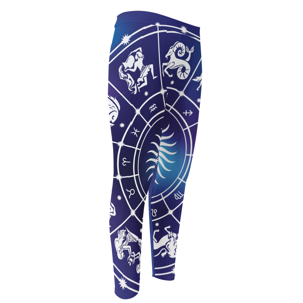 Zodiac Horoscopes Print Men's Compression Pants
