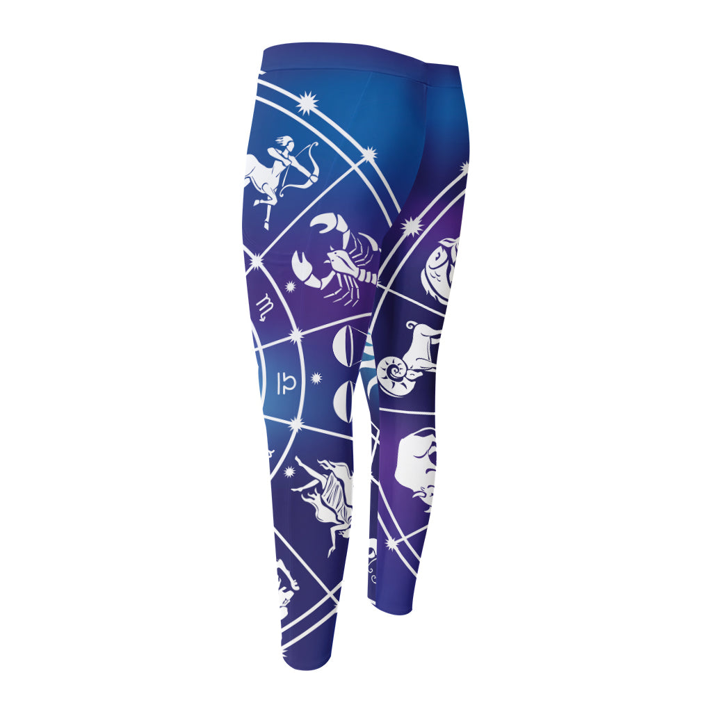 Zodiac Horoscopes Print Men's Compression Pants