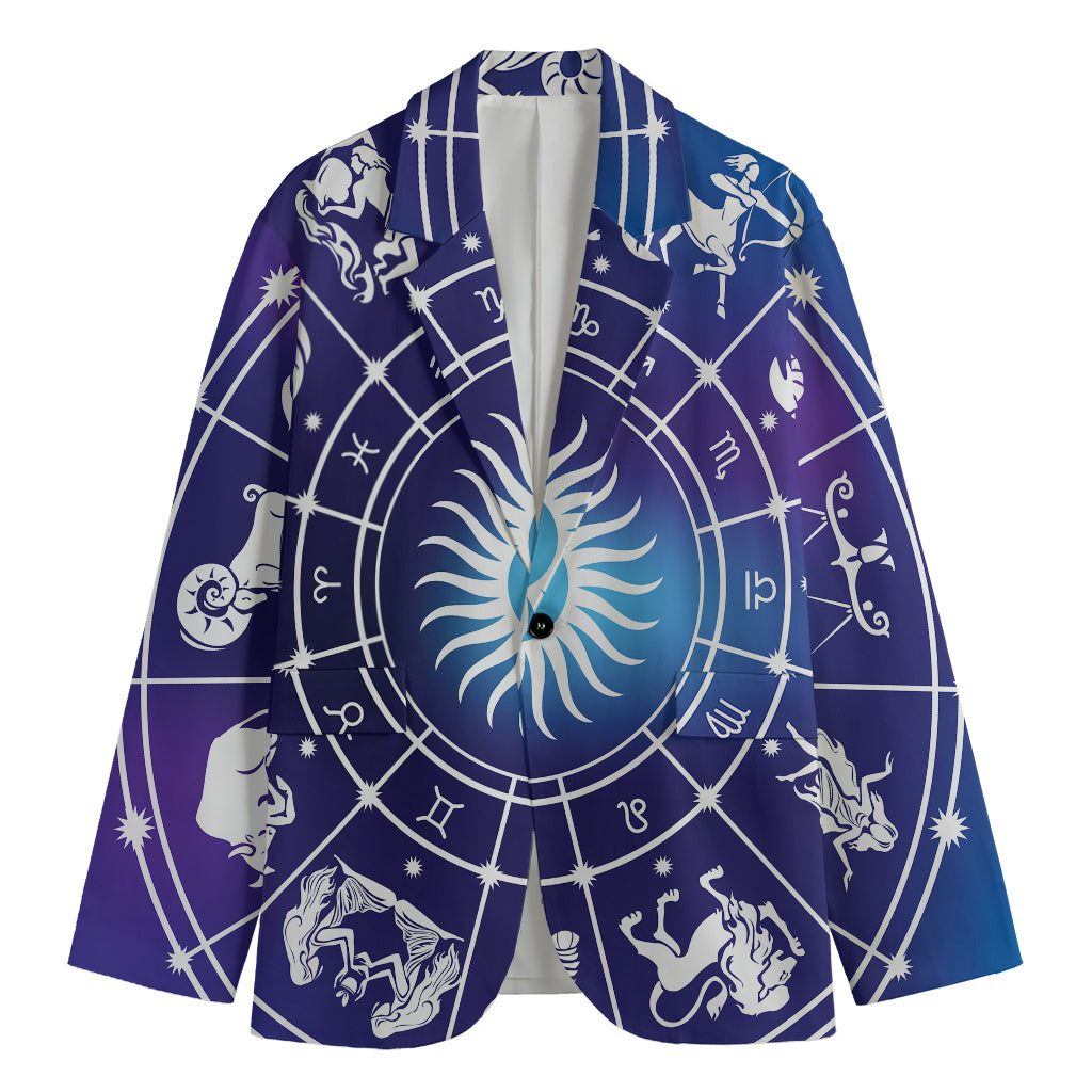 Zodiac Horoscopes Print Men's Cotton Blazer