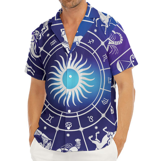 Zodiac Horoscopes Print Men's Deep V-Neck Shirt