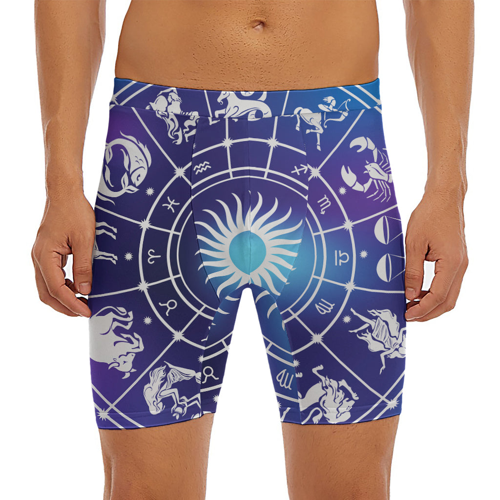 Zodiac Horoscopes Print Men's Long Boxer Briefs