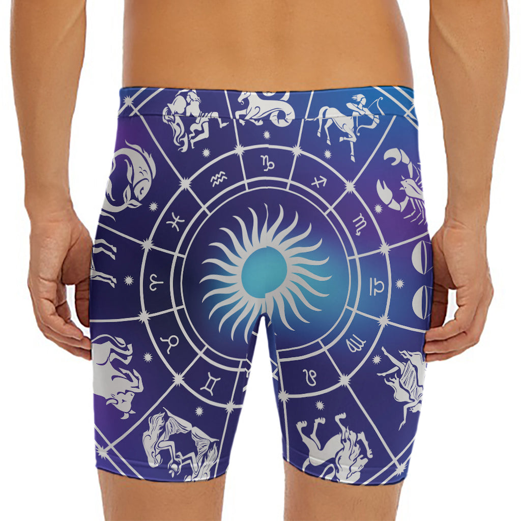 Zodiac Horoscopes Print Men's Long Boxer Briefs