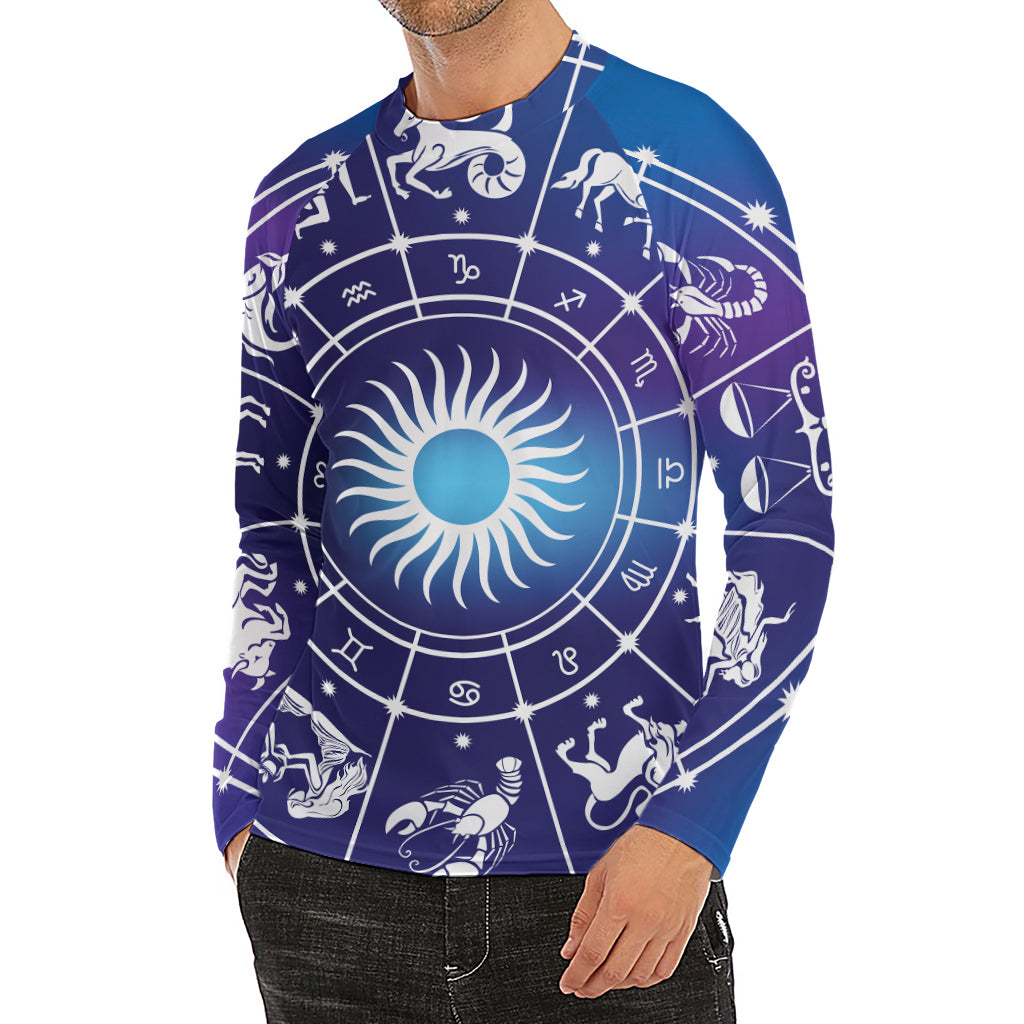 Zodiac Horoscopes Print Men's Long Sleeve Rash Guard