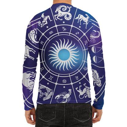 Zodiac Horoscopes Print Men's Long Sleeve Rash Guard