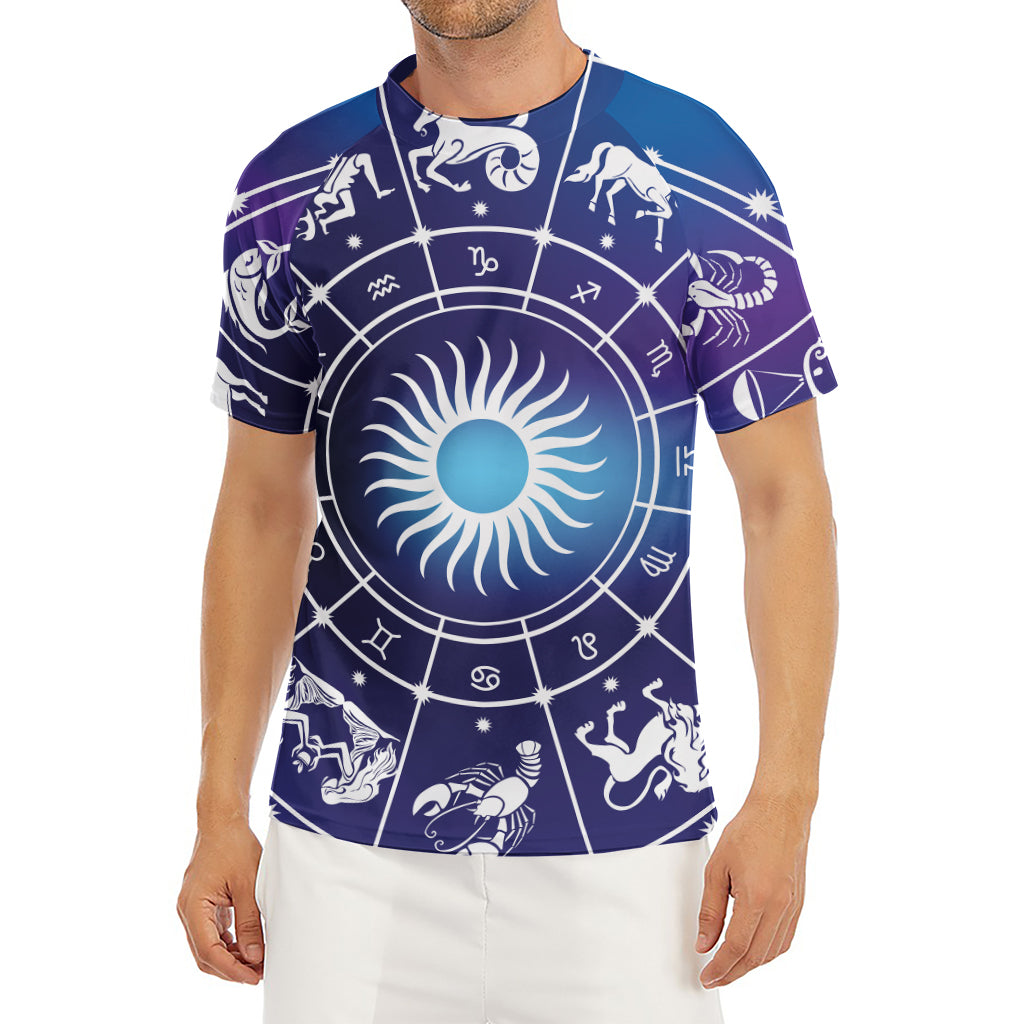 Zodiac Horoscopes Print Men's Short Sleeve Rash Guard