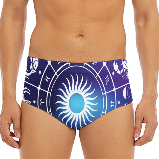Zodiac Horoscopes Print Men's Triangle Swim Briefs