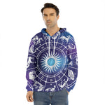 Zodiac Horoscopes Print Men's Velvet Pullover Hoodie