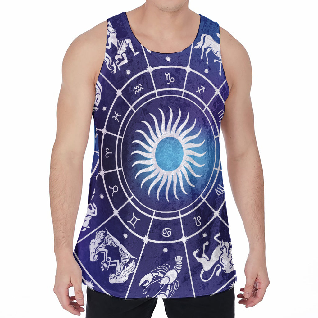 Zodiac Horoscopes Print Men's Velvet Tank Top