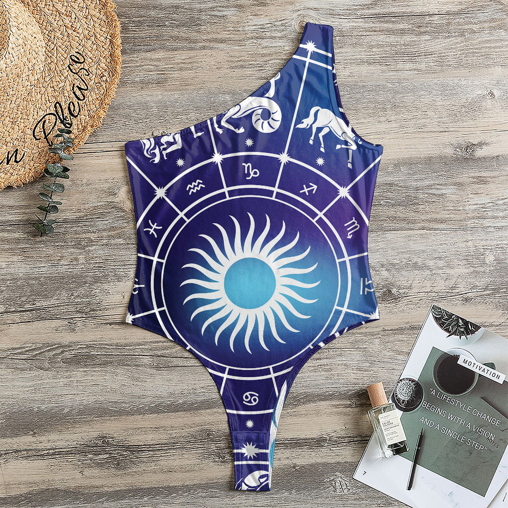 Zodiac Horoscopes Print One Shoulder Bodysuit