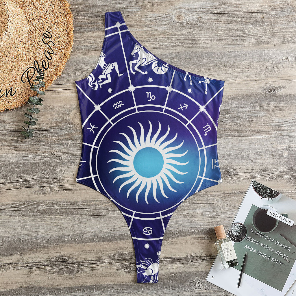 Zodiac Horoscopes Print One Shoulder Bodysuit