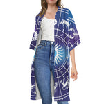 Zodiac Horoscopes Print Open Front Beach Cover Up