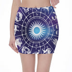 Zodiac Horoscopes Print Pencil Mini Skirt