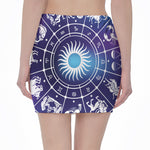 Zodiac Horoscopes Print Pencil Mini Skirt