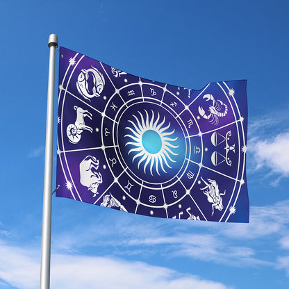 Zodiac Horoscopes Print Polyester Flag